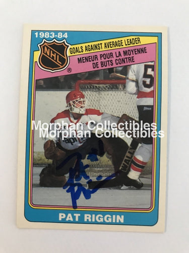 Pat Riggin - Opc And Topps Autographed Cards 1984/85 Gaa Leader #2 Card