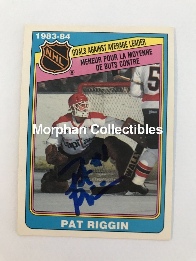 Pat Riggin - Opc And Topps Autographed Cards 1984/85 Gaa Leader #2 Card