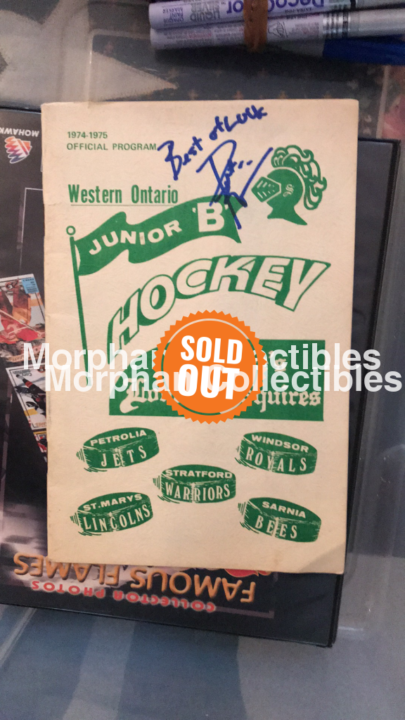 Pat Riggin- Autographed Programs 1974-75 Junior B Guide Photo