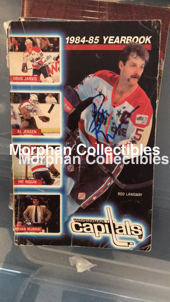 Pat Riggin- Autographed Programs Washington Capitals 1984-85 Yearbook Photo