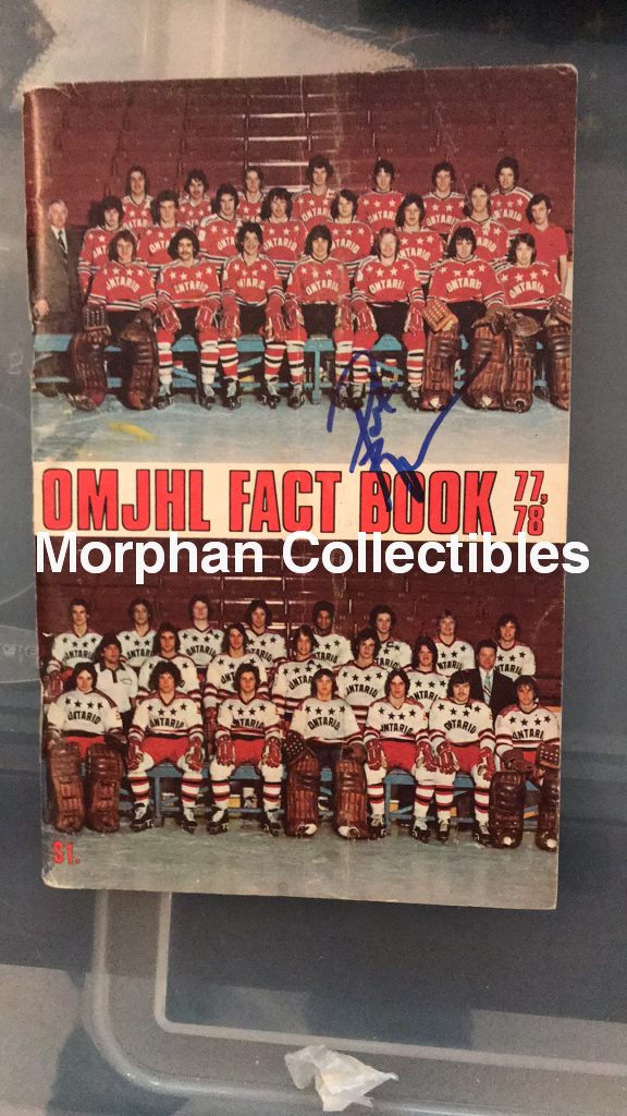 Pat Riggin- Autographed Programs Omjhl Fact Book 1977-78 Photo