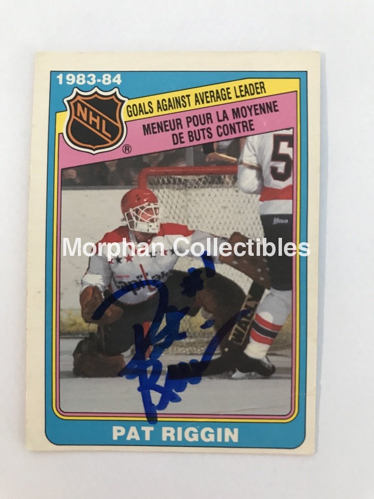 Pat Riggin - Opc And Topps Autographed Cards 1984/85 Gaa Leader #1 Card