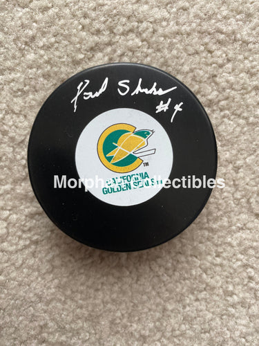 Paul Shakes - Autographed Puck California Seals
