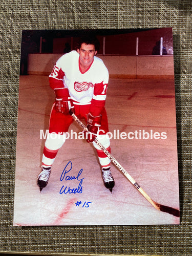 Paul Woods - Autographed 8X10 Photo Detroit Red Wings