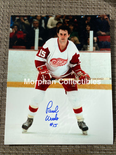Paul Woods - Autographed 8X10 Photo Detroit Red Wings