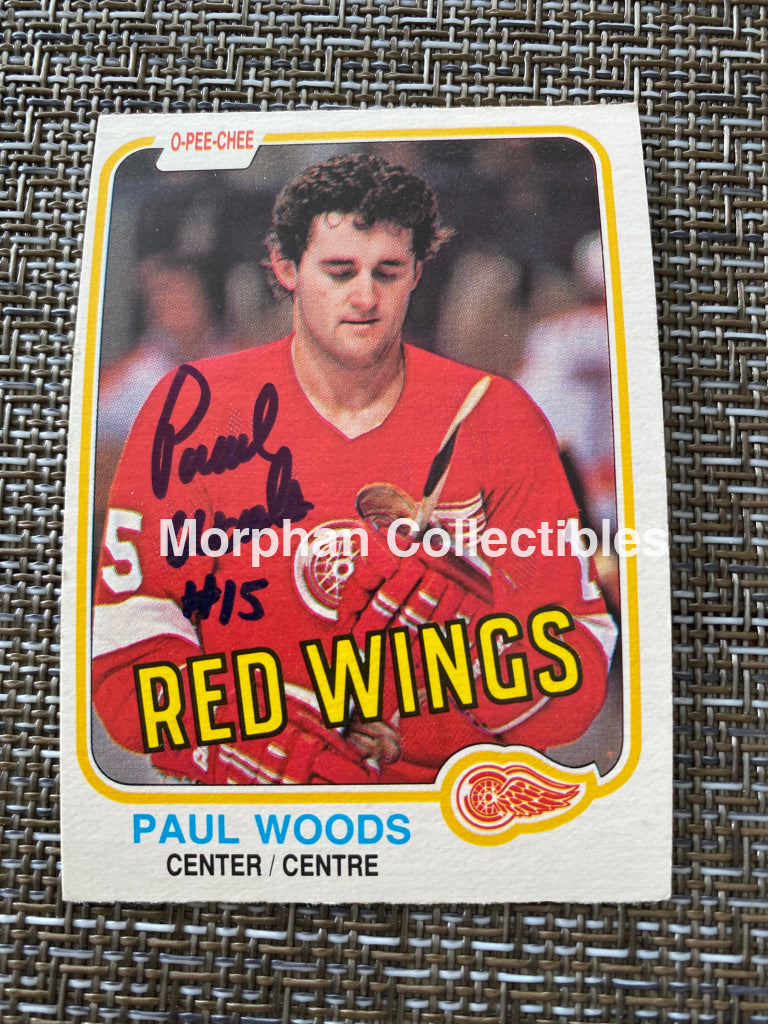 Paul Woods - Autographed Card 1981/82 Opc