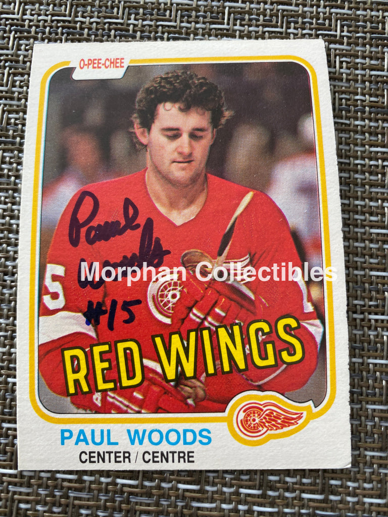 Paul Woods - Autographed Card 1981/82 Opc