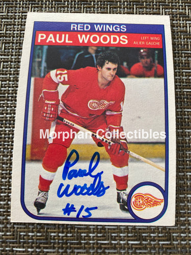 Paul Woods - Autographed Card 1982/83 Opc
