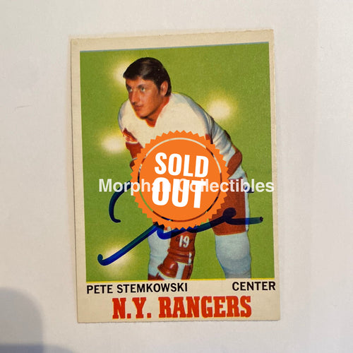 Pete Stemkowski - Autographed Card 1970-71 Opc