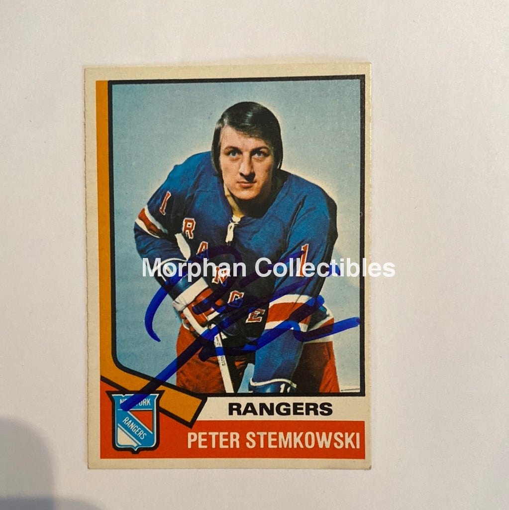 Pete Stemkowski - Autographed Card 1974-75 Opc