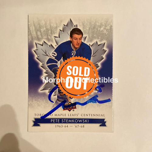 Pete Stemkowski - Autographed Card Leaf Centennial Smear