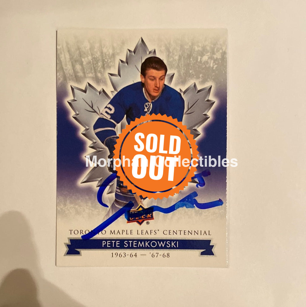 Pete Stemkowski - Autographed Card Leaf Centennial Smear