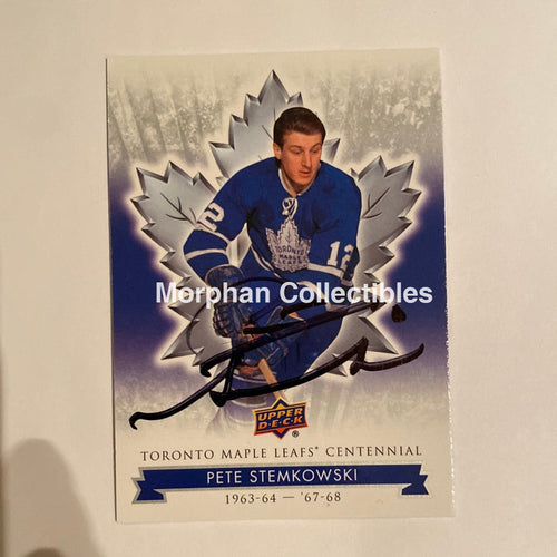 Pete Stemkowski - Autographed Card Leaf Centennial Smear