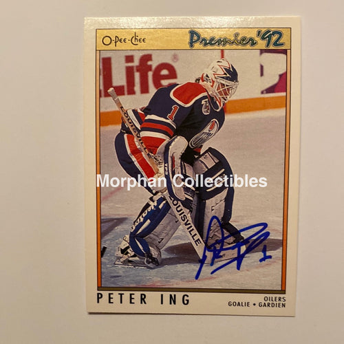 Peter Ing - Autographed Card 1992 Opc Premier