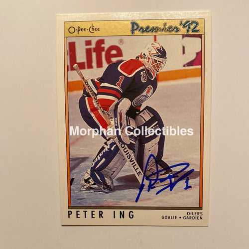 Peter Ing - Autographed Card 1992 Opc Premier