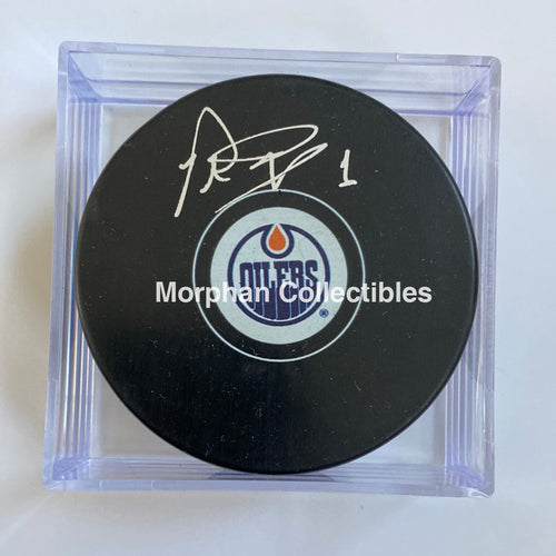 Peter Ing - Autographed Edmonton Oilers Puck