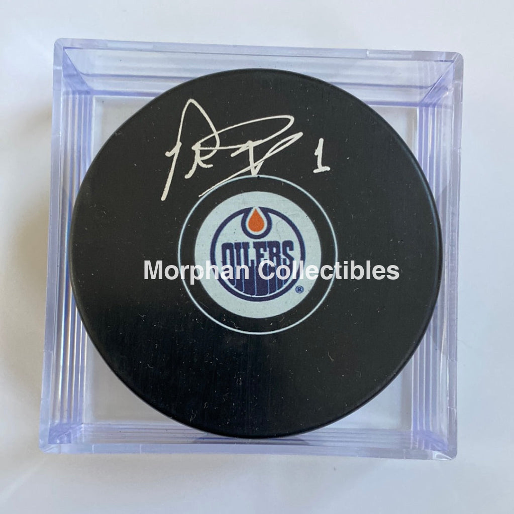 Peter Ing - Autographed Edmonton Oilers Puck