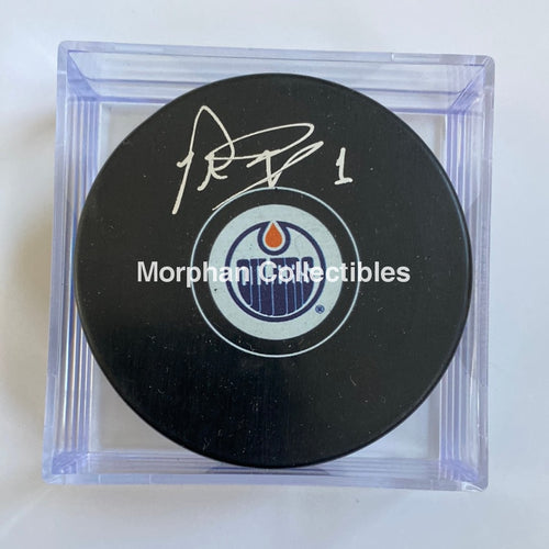 Peter Ing - Autographed Edmonton Oilers Puck