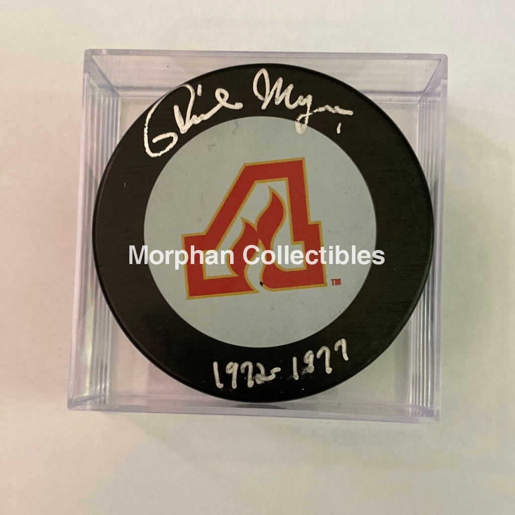 Phil Myre - Autographed Atlanta Flames Puck