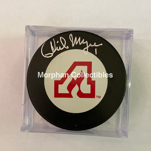 Phil Myre - Autographed Atlanta Flames Puck