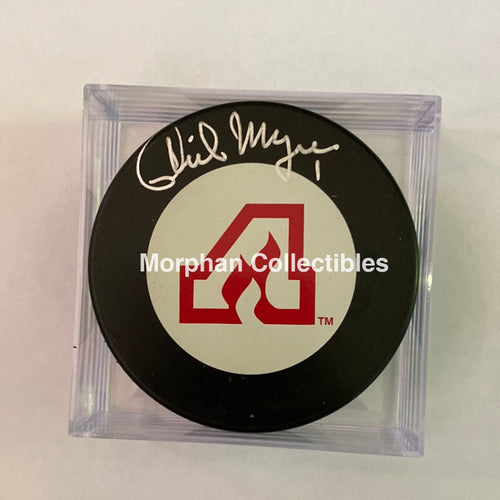Phil Myre - Autographed Atlanta Flames Puck