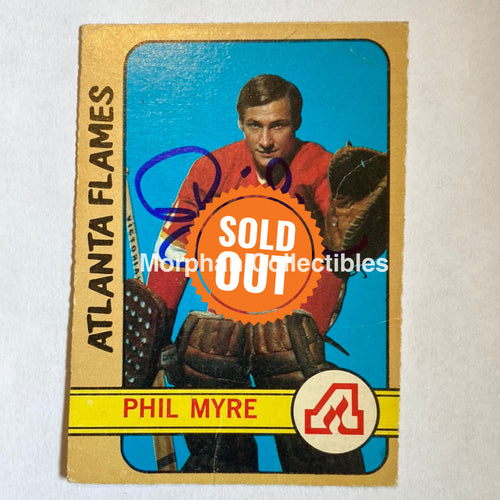 Phil Myre - Autographed Card 1972-73 Opc Rookie Note Crease