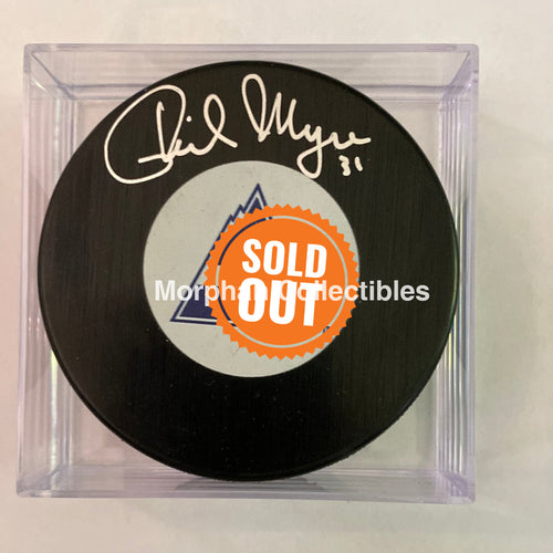 Phil Myre - Autographed Colorado Avalanche Puck