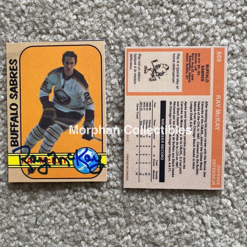 Ray Mckay - Autographed Card Custom Buffalo Sabres