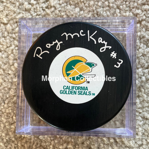 Ray Mckay - Autographed Puck California Seals