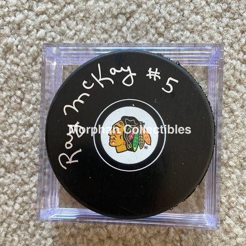 Ray Mckay - Autographed Puck Chicago Blackhawks