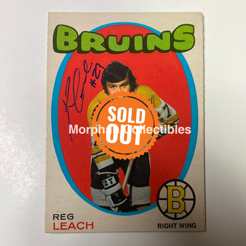Reggie Leach Autographed Card - 1970/71 Opc Note Crease