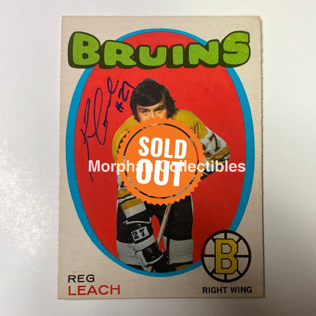 Reggie Leach Autographed Card - 1970/71 Opc Note Crease