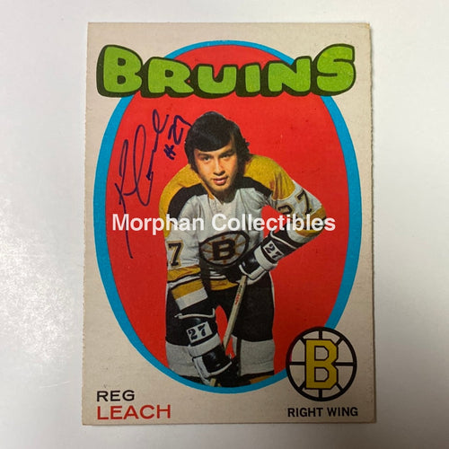 Reggie Leach Autographed Card - 1970/71 Opc Note Crease