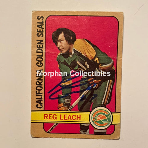 Reggie Leach Autographed Card - 1972/73 Opc Not Crease