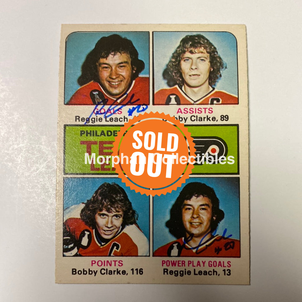 Reggie Leach Autographed Card - 1975/76 Team Leader Opc