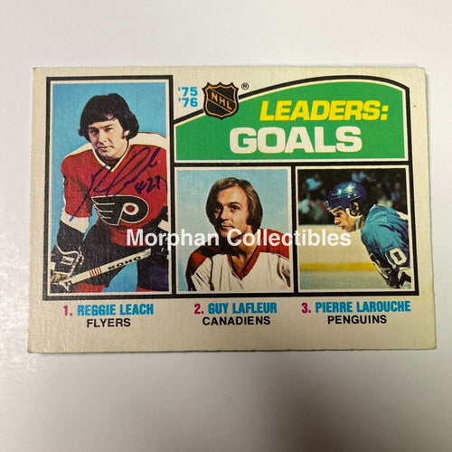Reggie Leach Autographed Card - 1976/77 Opc Team Leaders