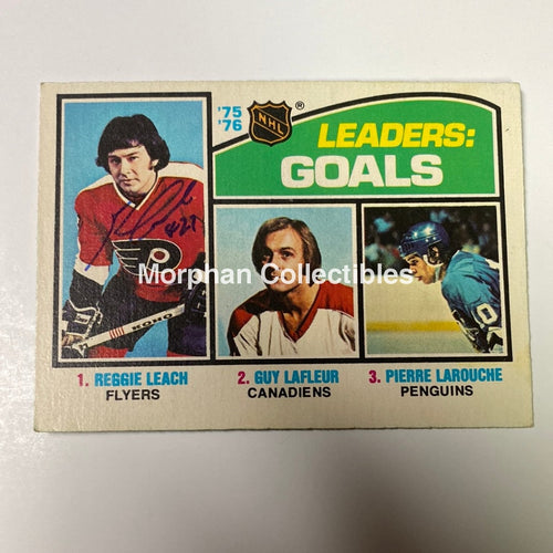 Reggie Leach Autographed Card - 1976/77 Opc Team Leaders