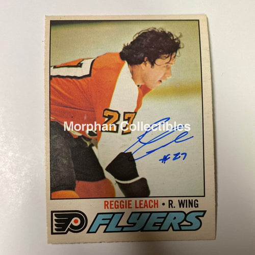 Reggie Leach Autographed Card - 1977/78 Opc