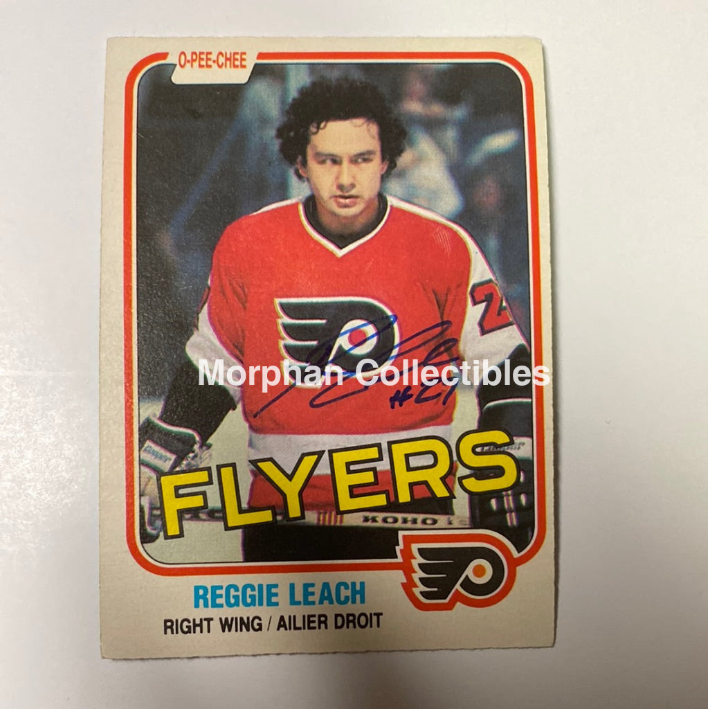 Reggie Leach Autographed Card - 1981/82 Opc