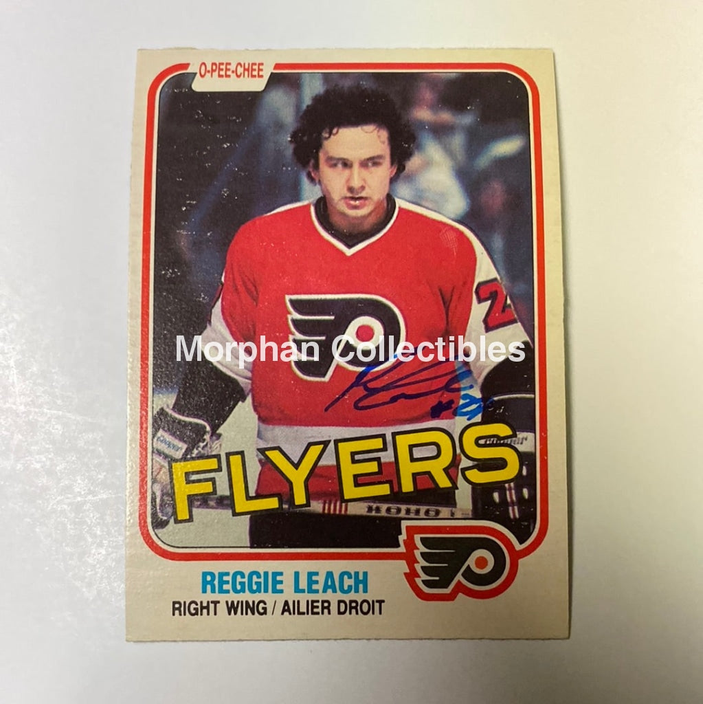 Reggie Leach Autographed Card - 1981/82 Opc