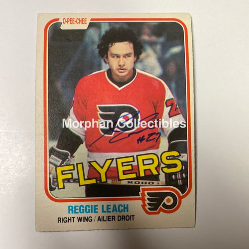 Reggie Leach Autographed Card - 1981/82 Opc