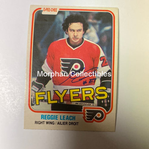 Reggie Leach Autographed Card - 1981/82 Opc