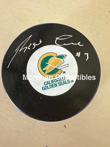 Reggie Leach - Autographed Puck - California Seals Puck