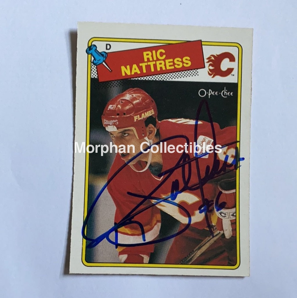 Ric Nattress - Autographed Card 1988-89 Opc Rc