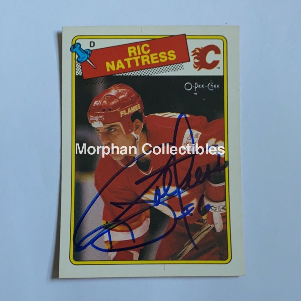 Ric Nattress - Autographed Card 1988-89 Opc Rc