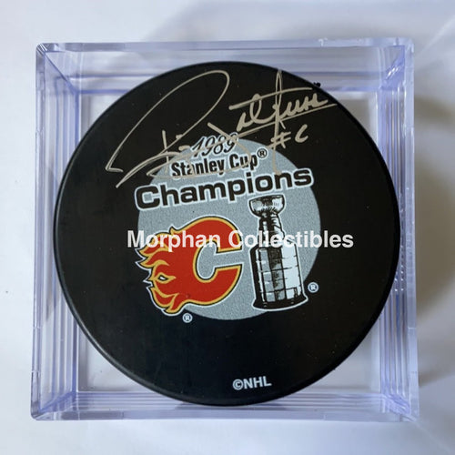 Ric Nattress - Autographed Puck Calgary 1989 Stanley Cup