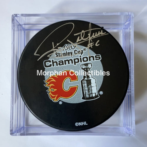 Ric Nattress - Autographed Puck Calgary 1989 Stanley Cup