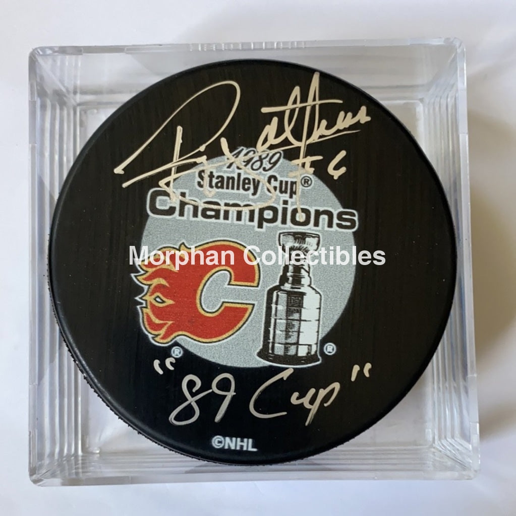 Ric Nattress - Autographed Puck Calgary 1989 Stanley Cup