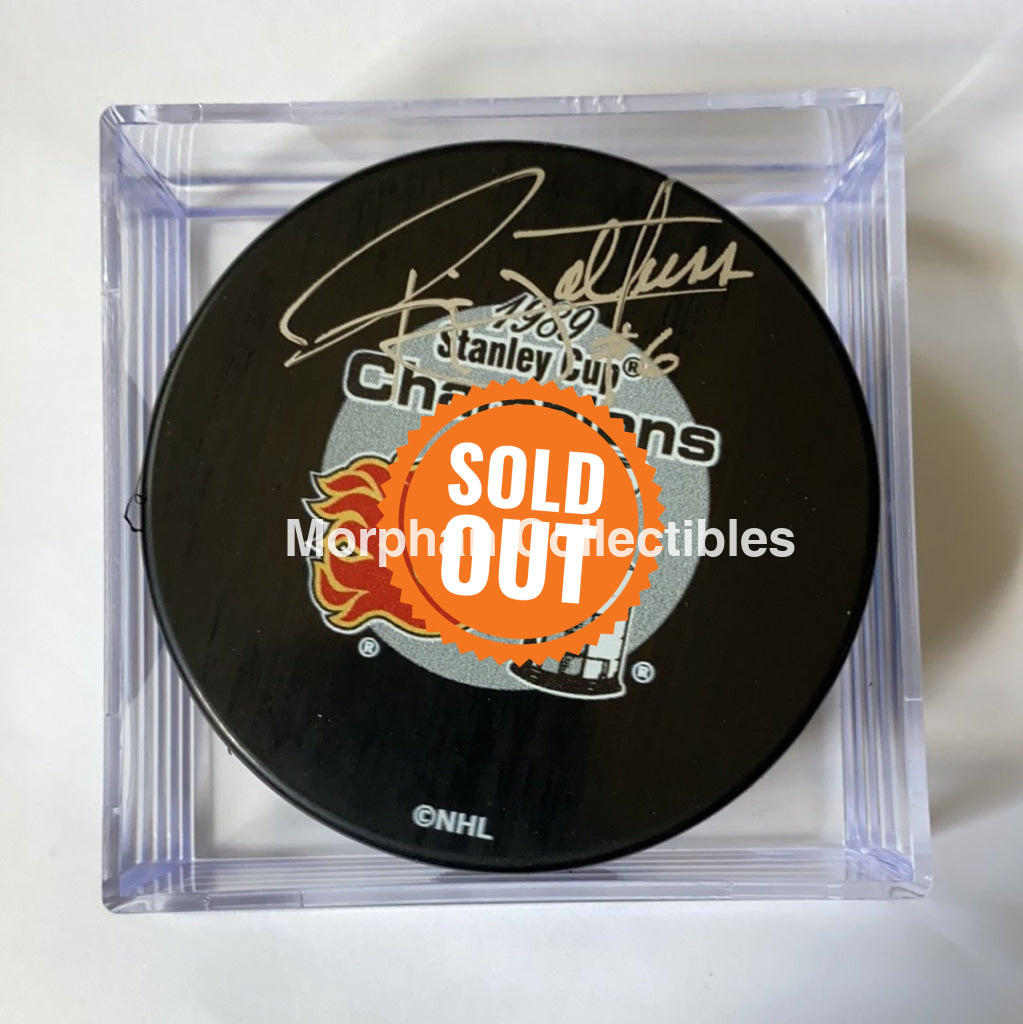 Ric Nattress - Autographed Puck Calgary 1989 Stanley Cup