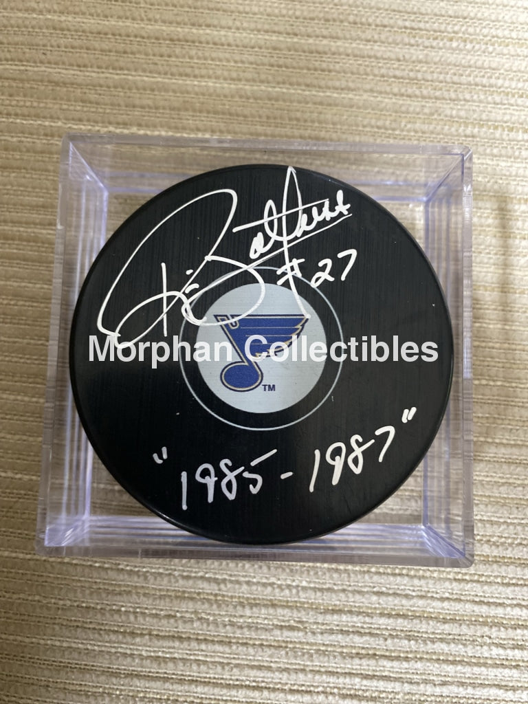 Ric Nattress - Autographed St Louis Puck